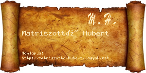 Matriszottó Hubert névjegykártya
